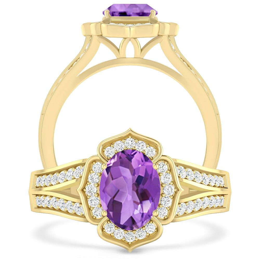 Yellow Gold - Amethyst