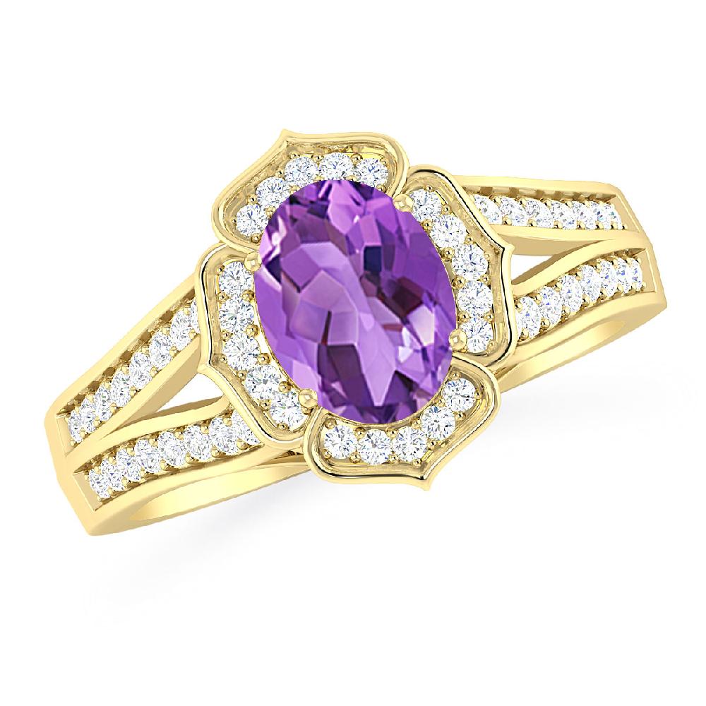 Yellow Gold - Amethyst