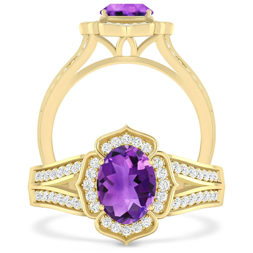 Yellow Gold - Amethyst