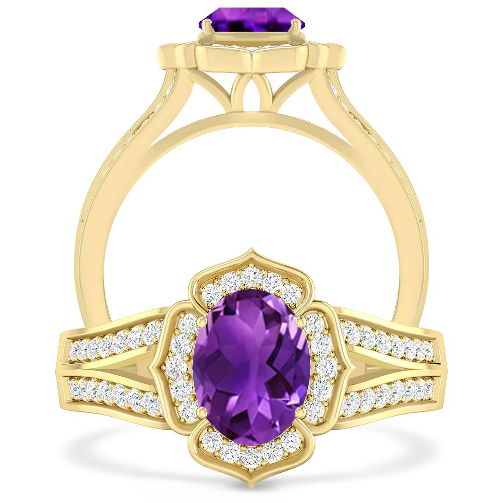 Yellow Gold - Amethyst