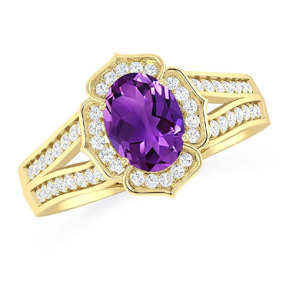 Yellow Gold - Amethyst