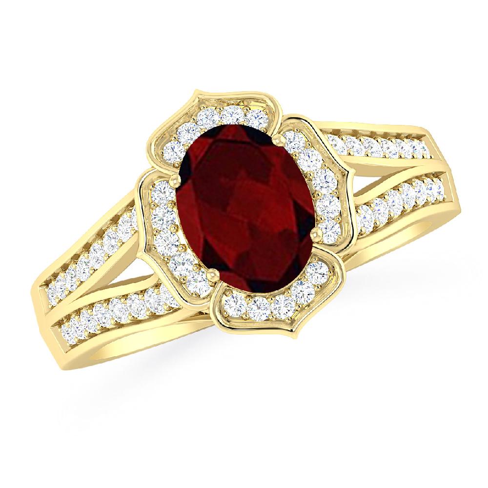 Yellow Gold - Garnet