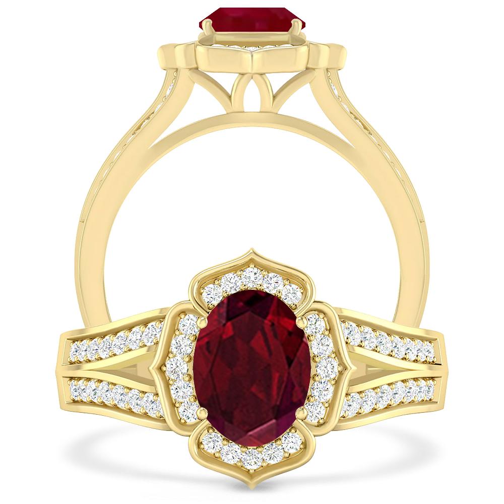 Yellow Gold - Garnet