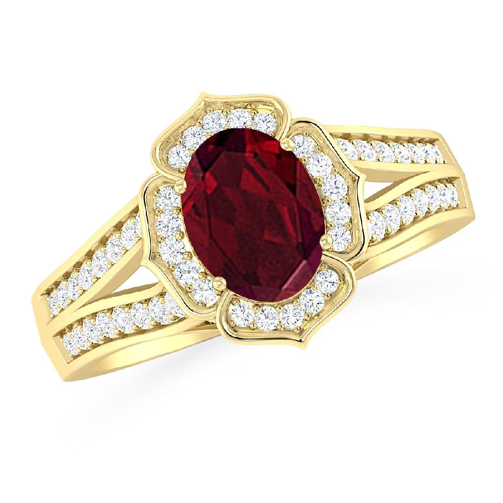 Yellow Gold - Garnet