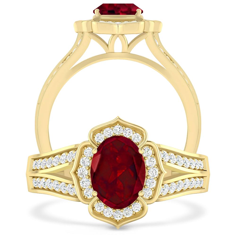 Yellow Gold - Garnet