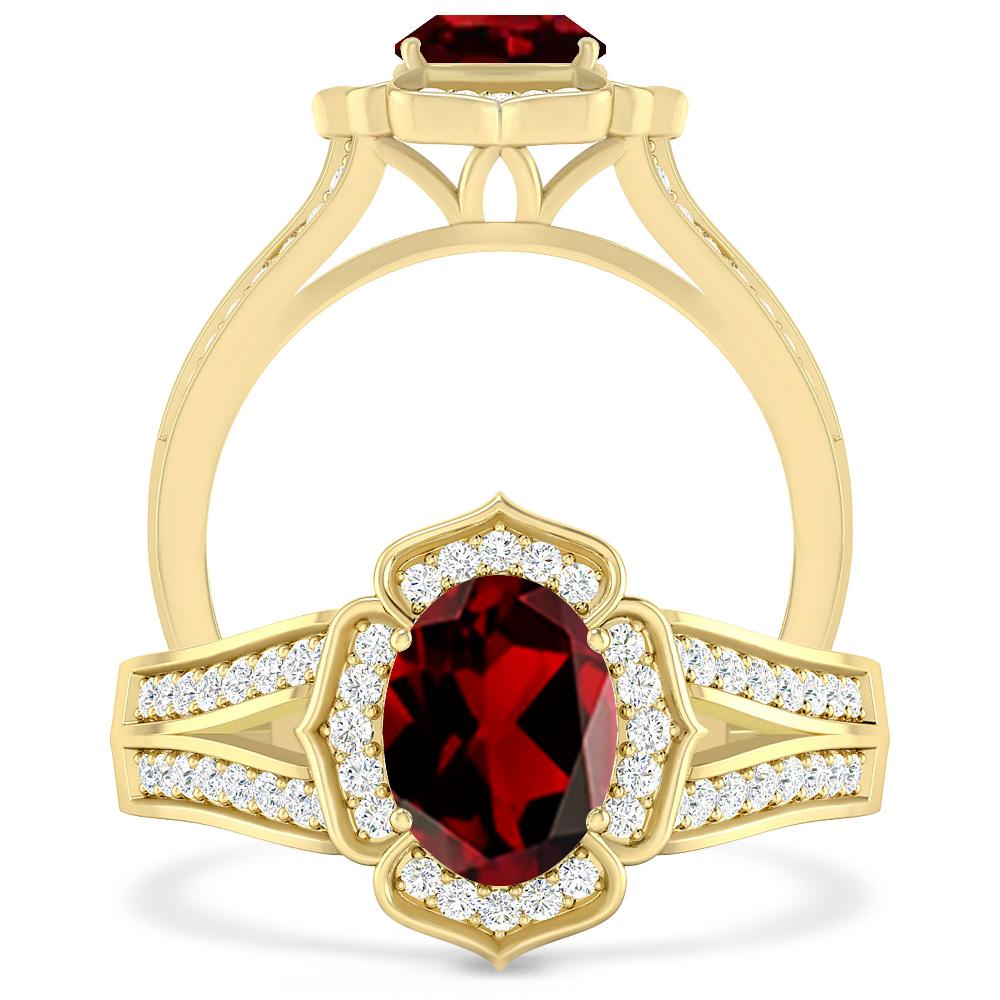 Yellow Gold - Garnet