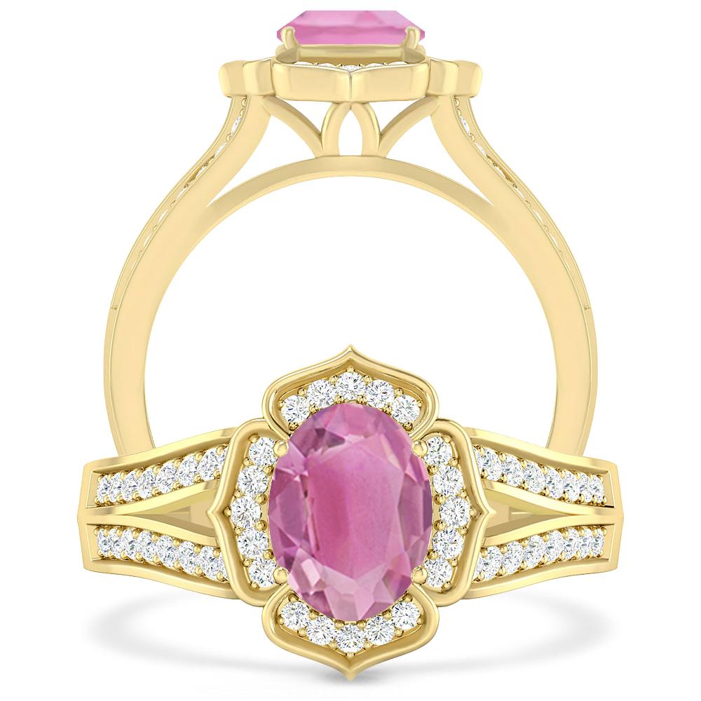 Yellow Gold - Pink Tourmaline