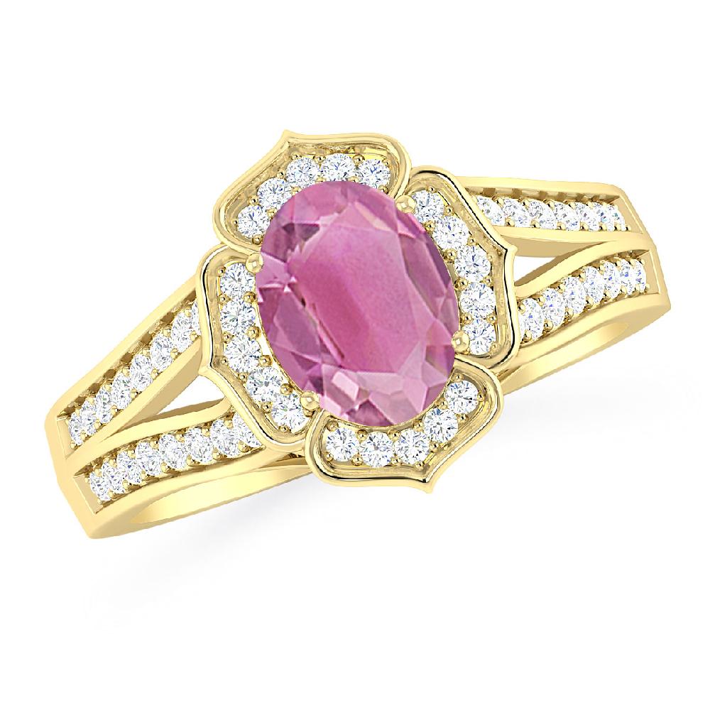 Yellow Gold - Pink Tourmaline