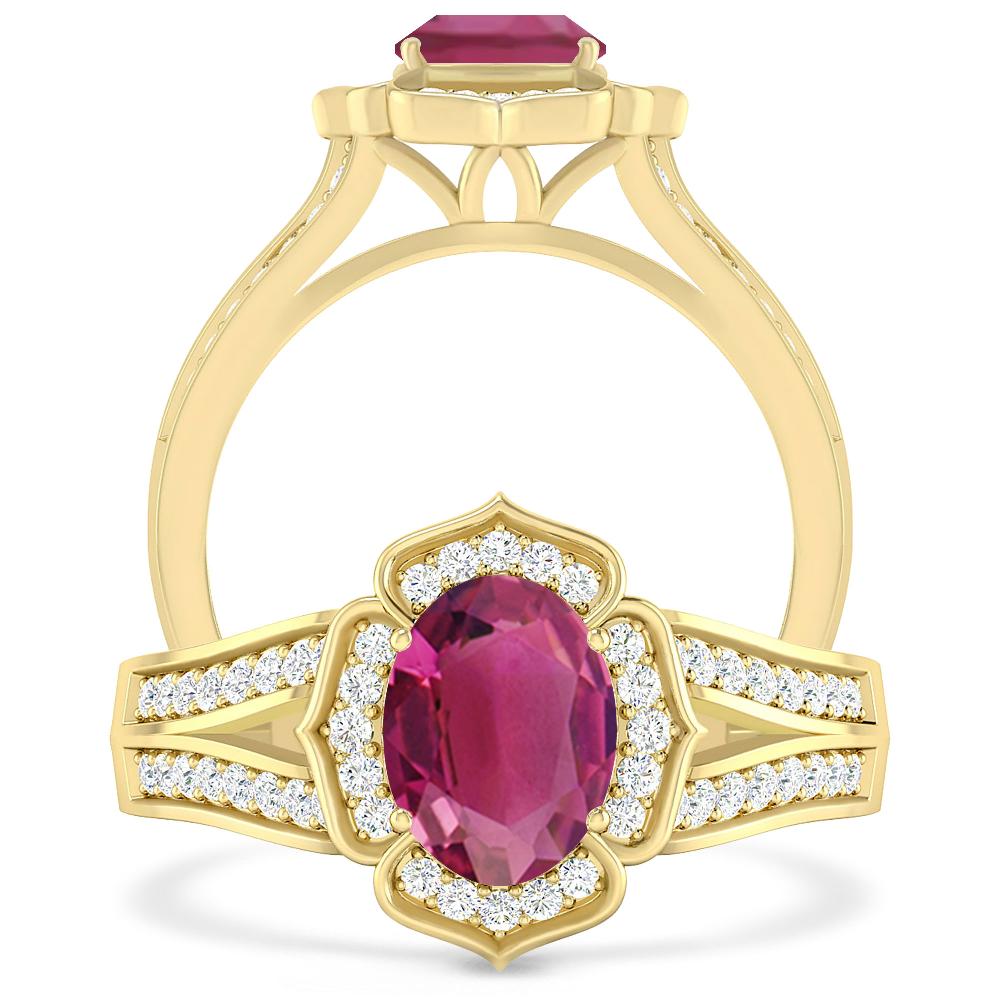 Yellow Gold - Pink Tourmaline