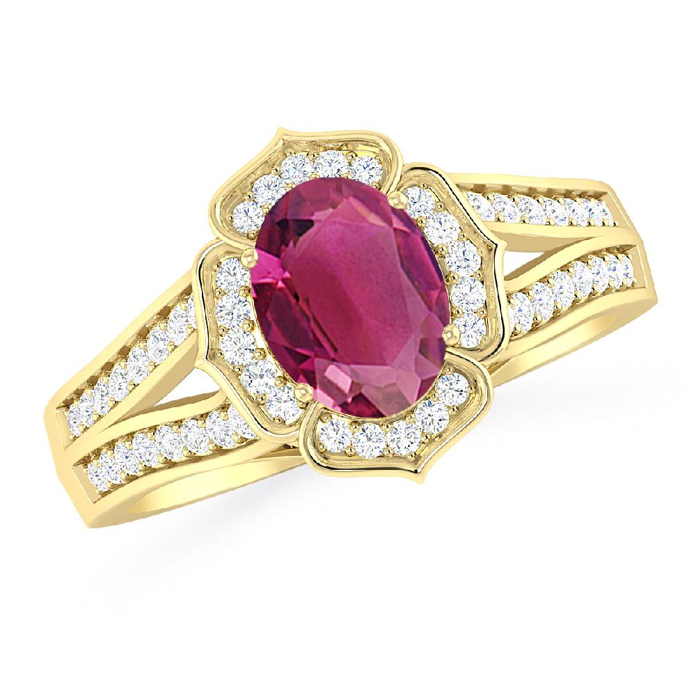 Yellow Gold - Pink Tourmaline