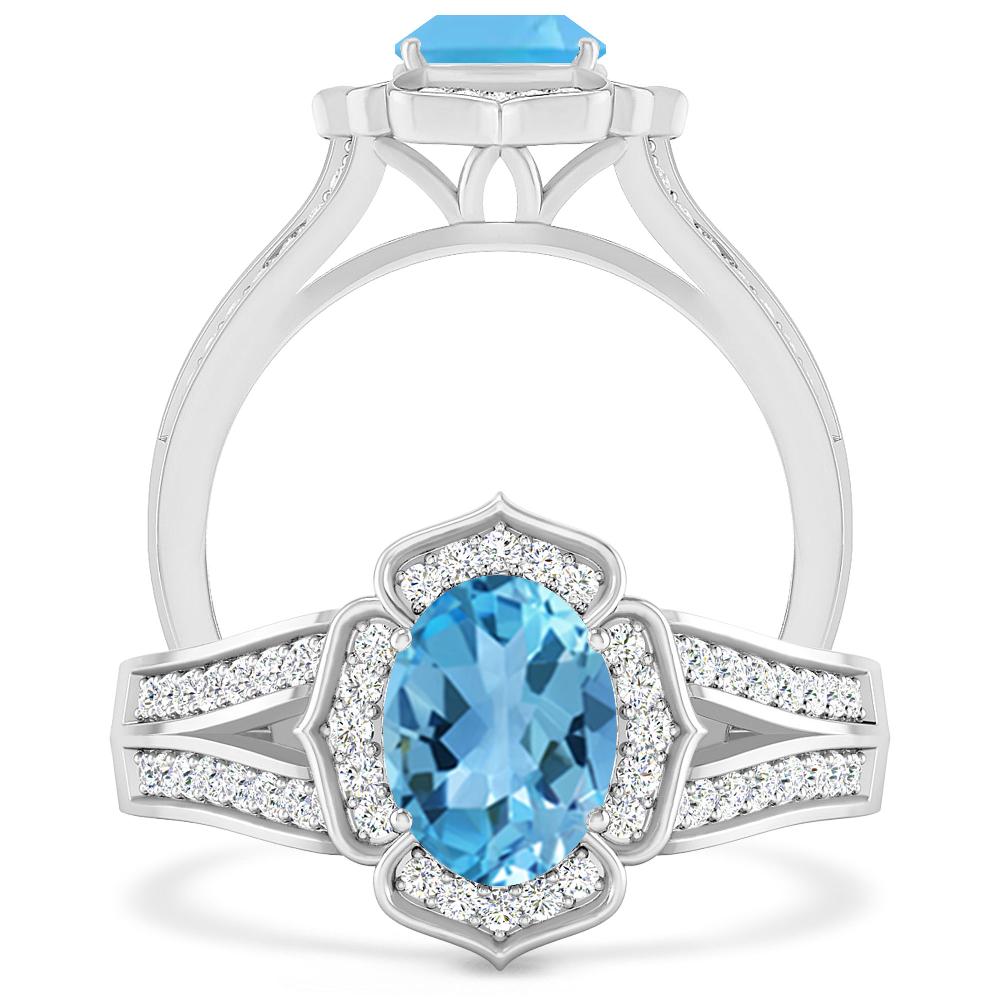 White Gold - Blue Topaz