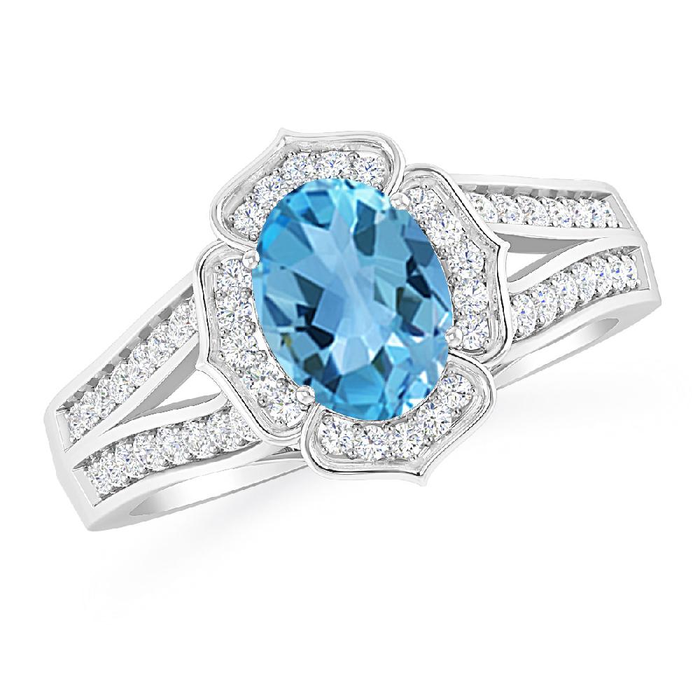 White Gold - Blue Topaz