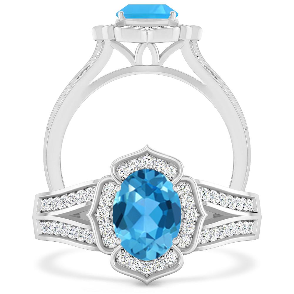 White Gold - Blue Topaz