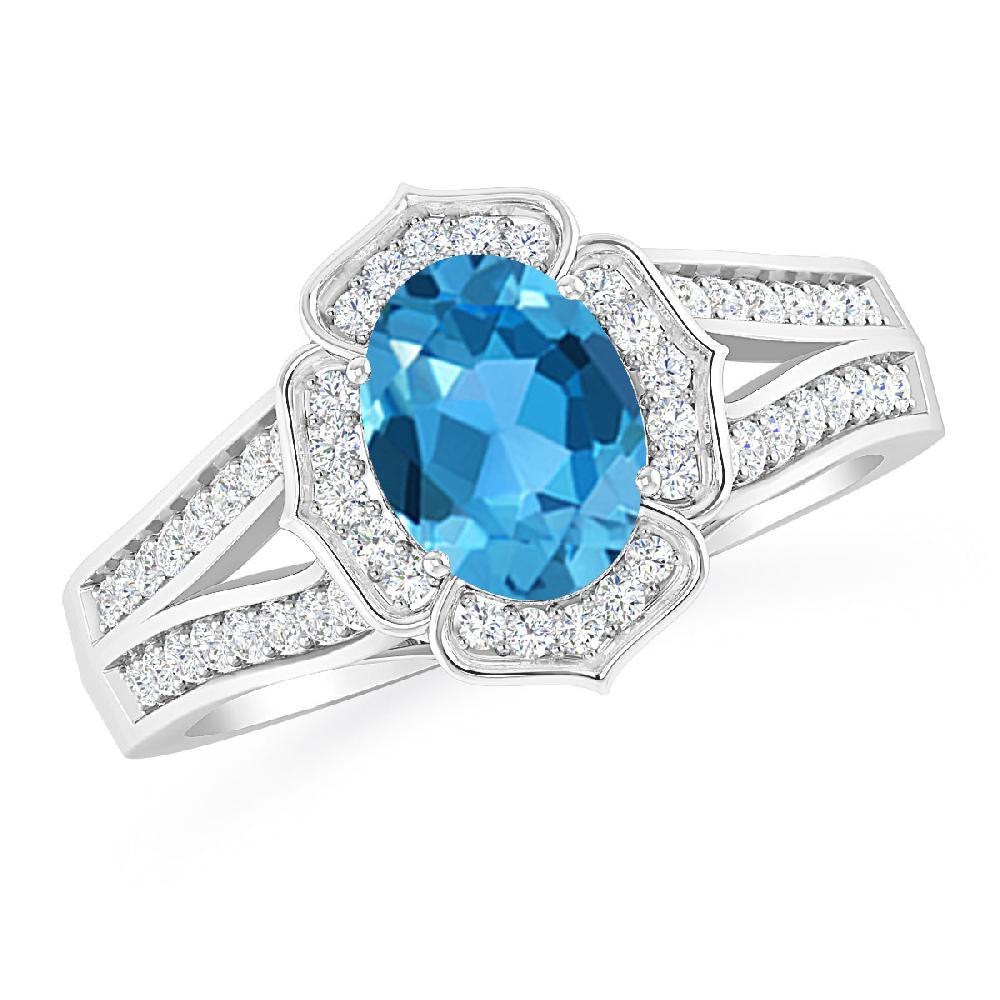 White Gold - Blue Topaz