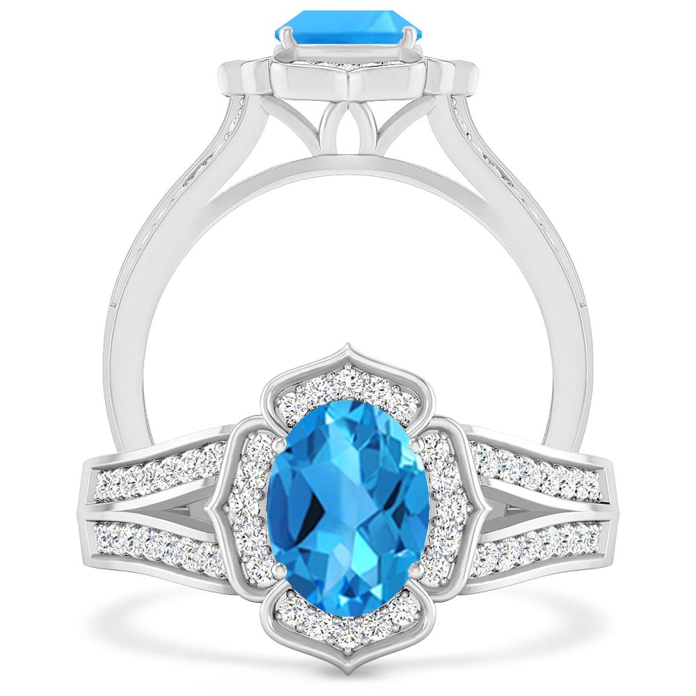 White Gold - Blue Topaz