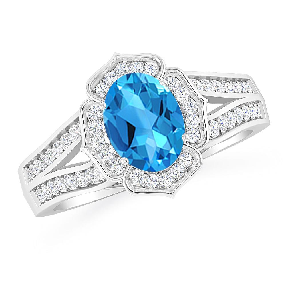 White Gold - Blue Topaz