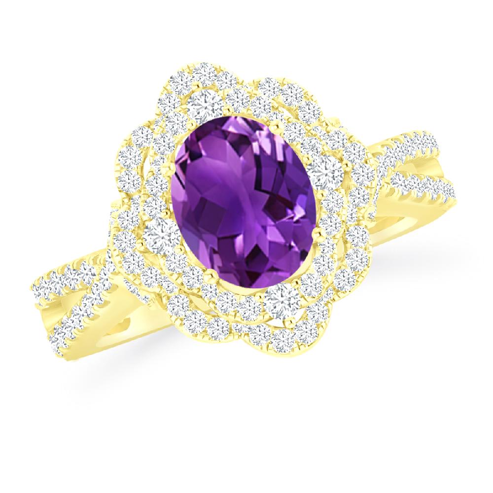 Yellow Gold - Amethyst