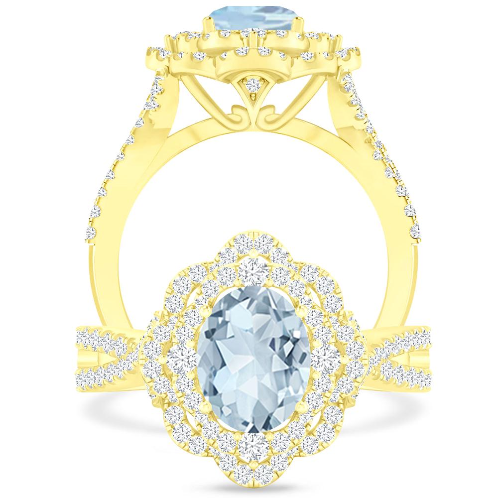 Yellow Gold - Aquamarine