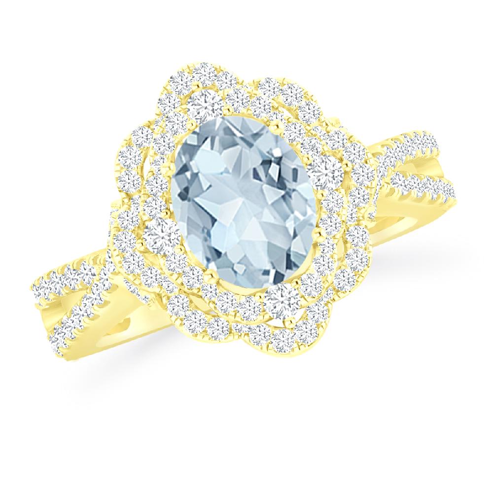 Yellow Gold - Aquamarine