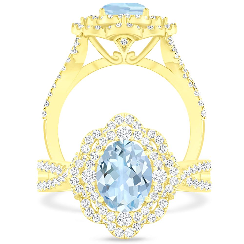 Yellow Gold - Aquamarine