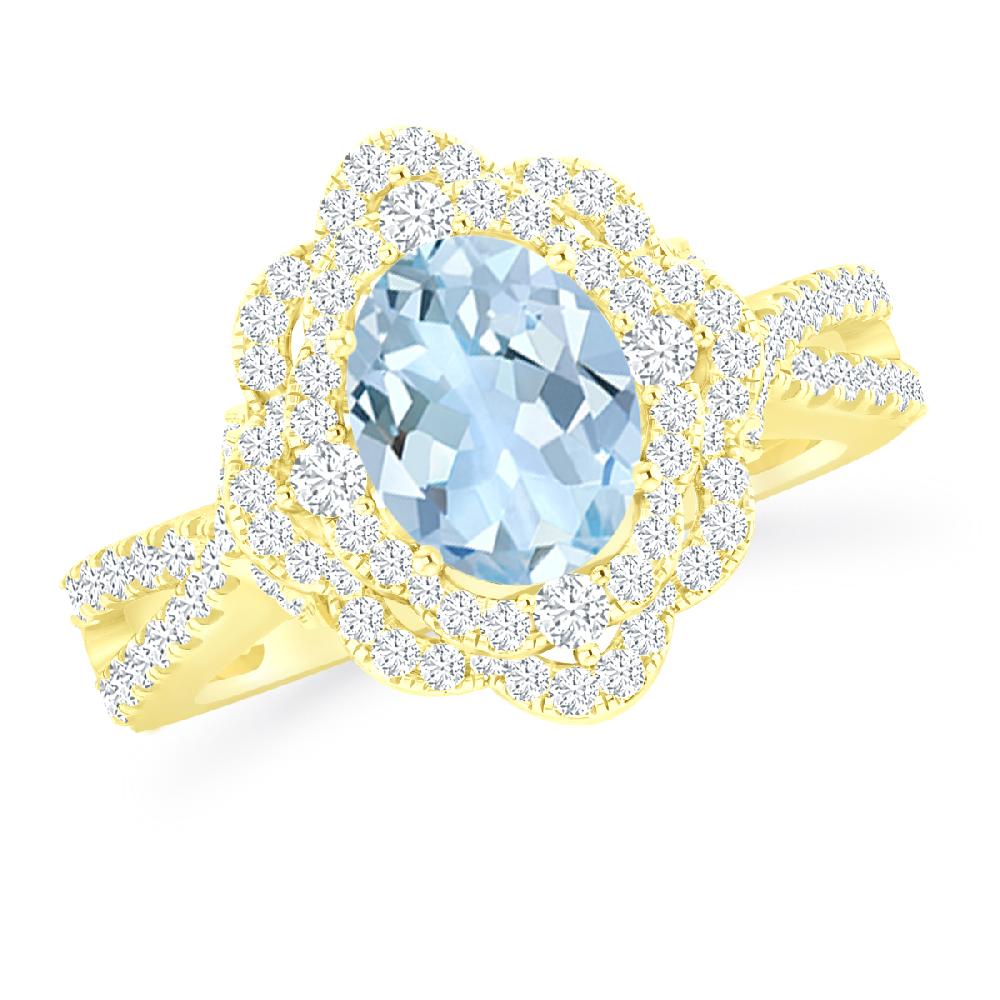 Yellow Gold - Aquamarine