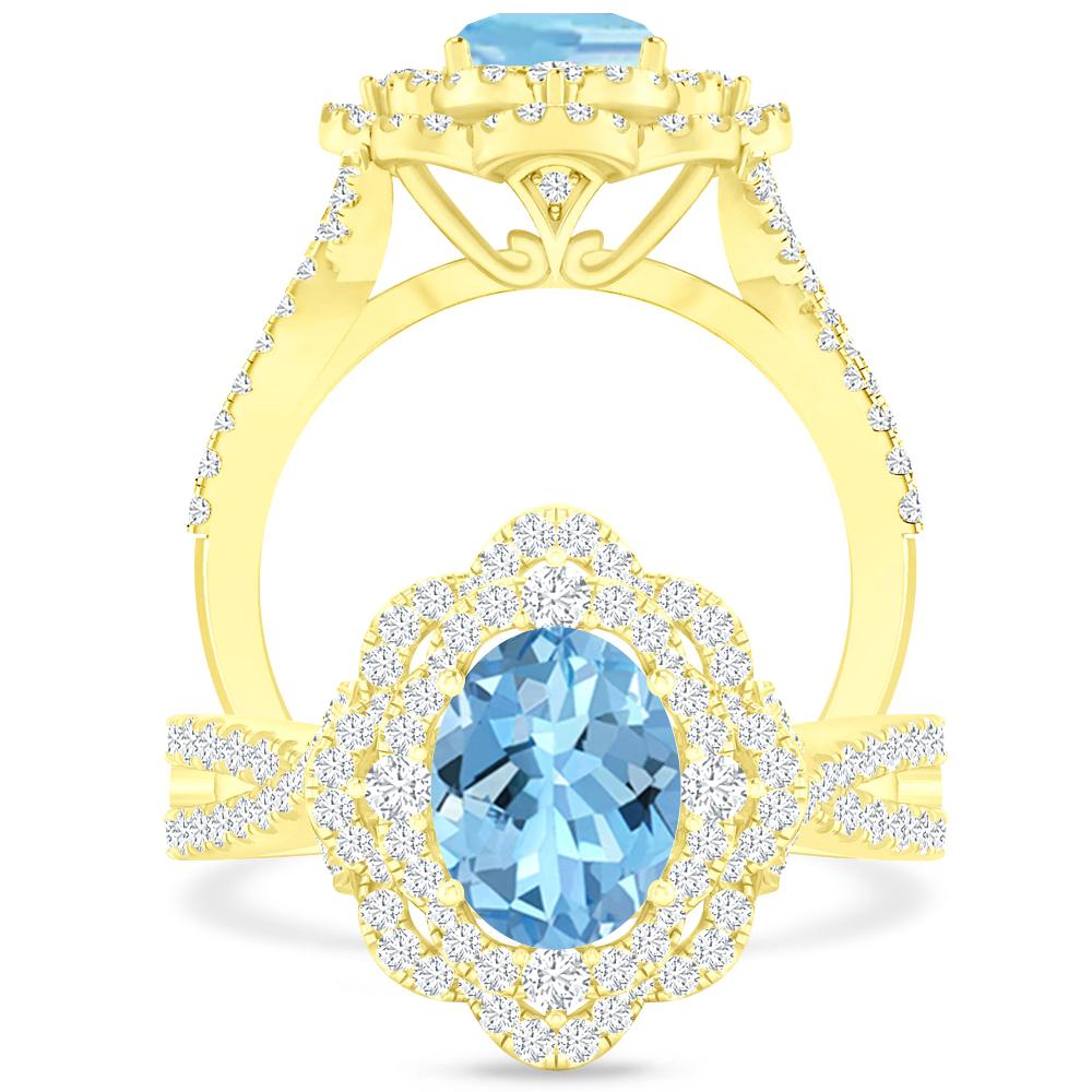 Yellow Gold - Aquamarine