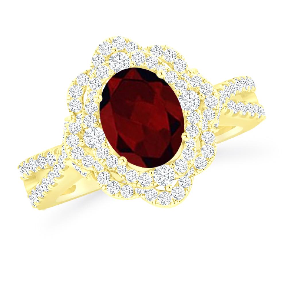 Yellow Gold - Garnet