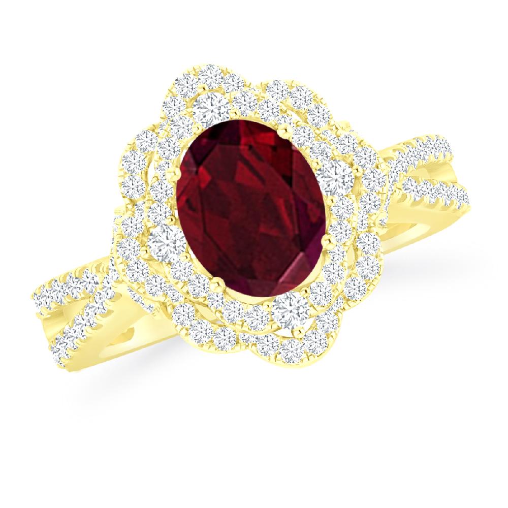 Yellow Gold - Garnet