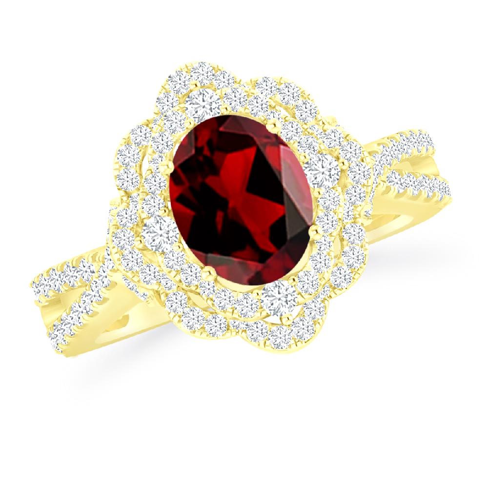 Yellow Gold - Garnet