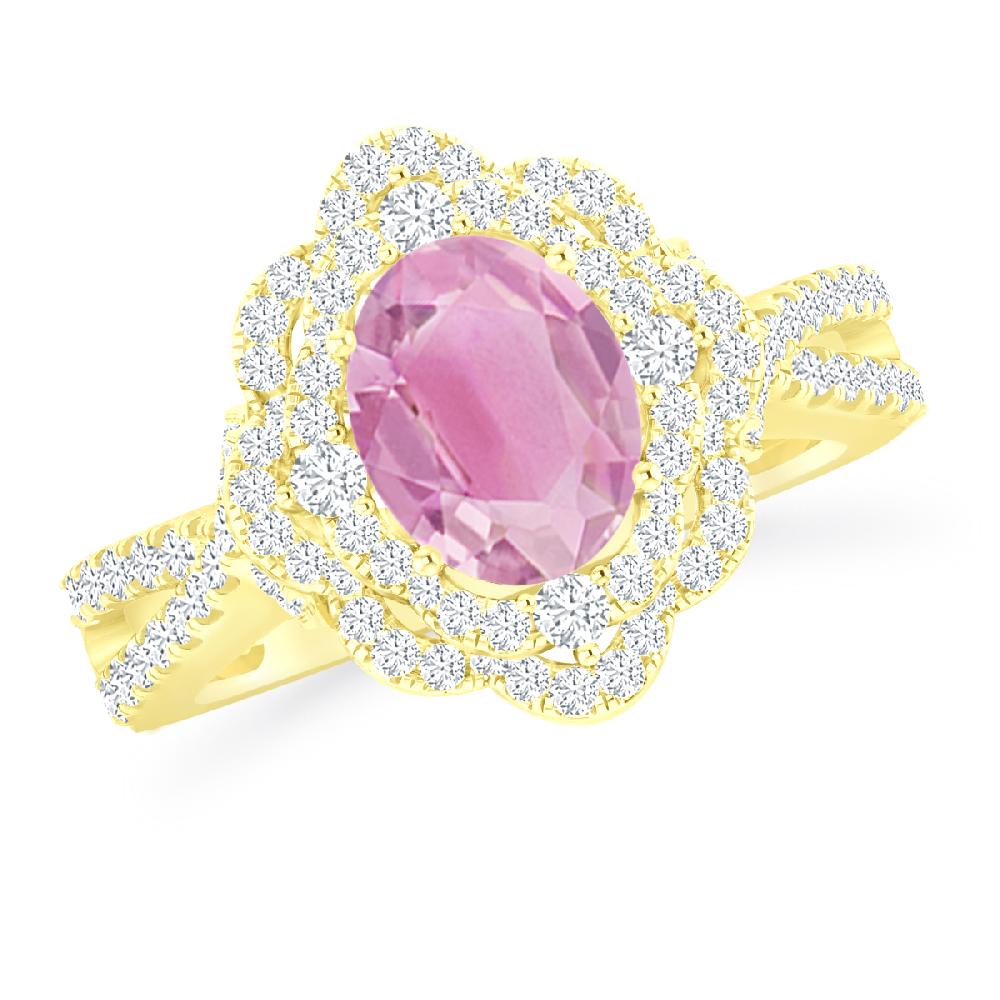 Yellow Gold - Pink Tourmaline