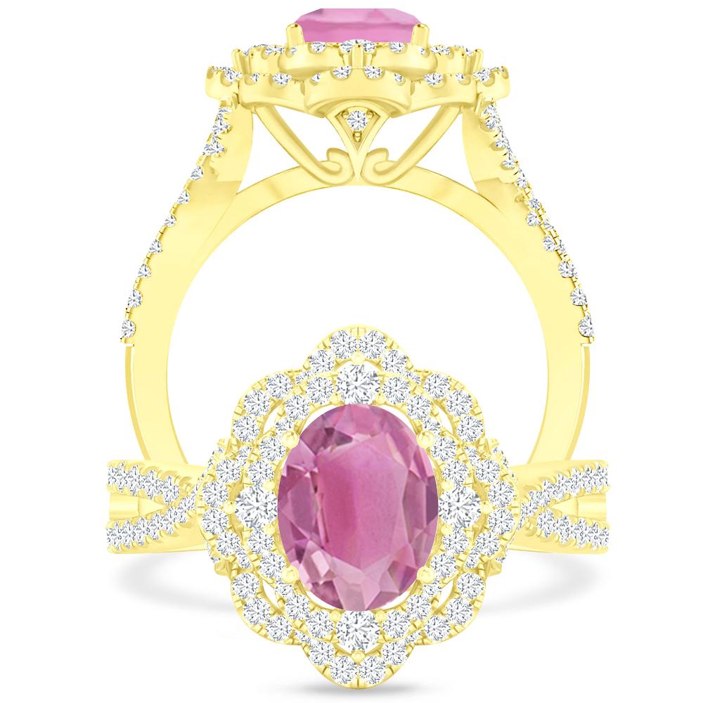 Yellow Gold - Pink Tourmaline