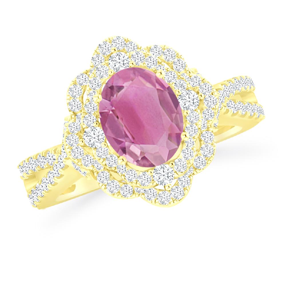 Yellow Gold - Pink Tourmaline