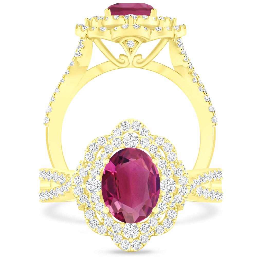 Yellow Gold - Pink Tourmaline