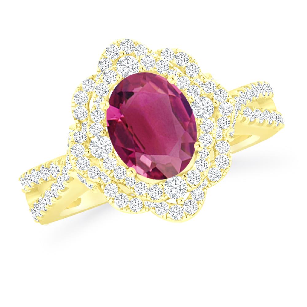 Yellow Gold - Pink Tourmaline