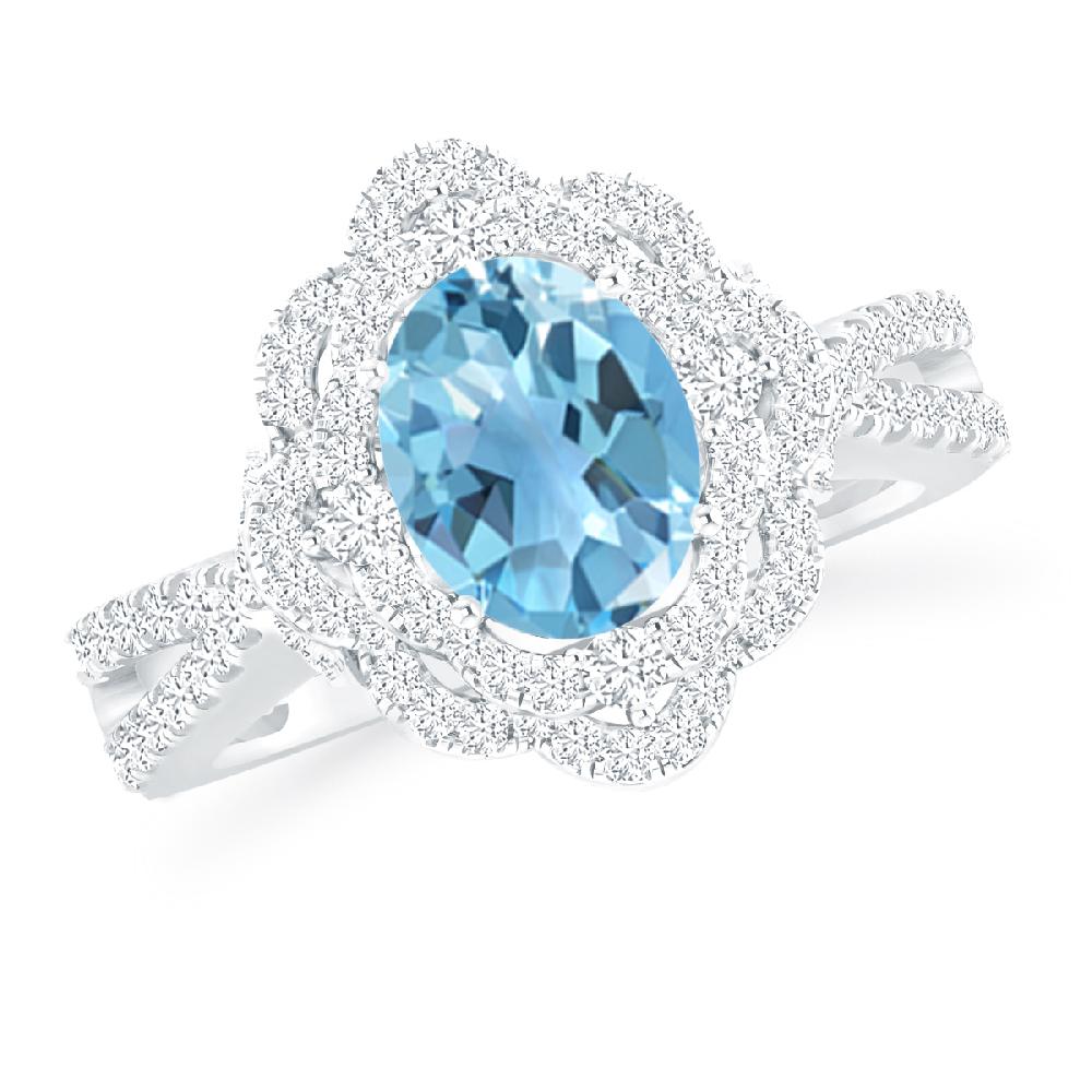 White Gold - Blue Topaz