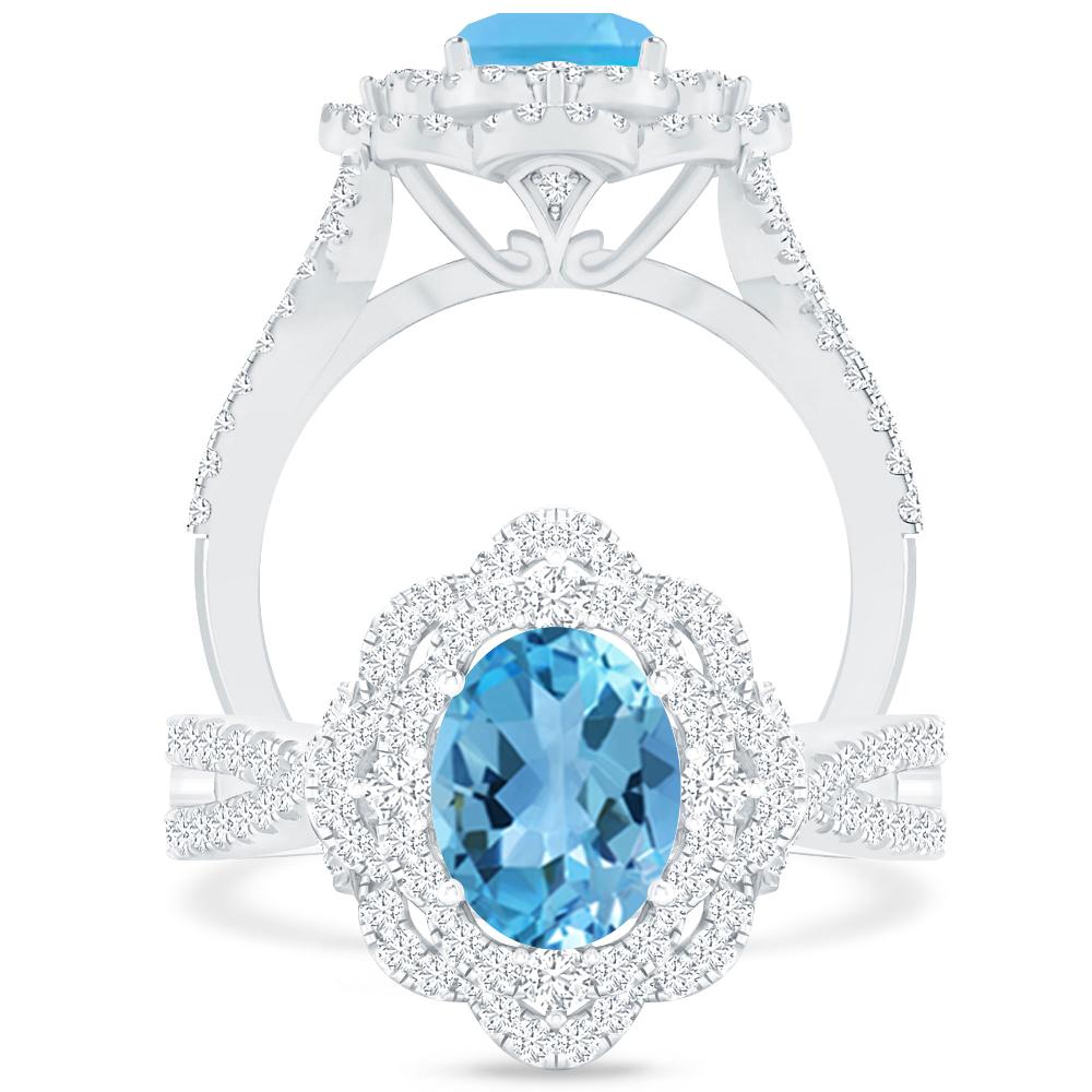 White Gold - Blue Topaz