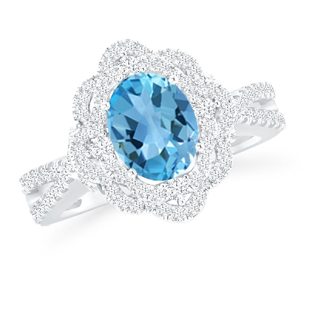 White Gold - Blue Topaz