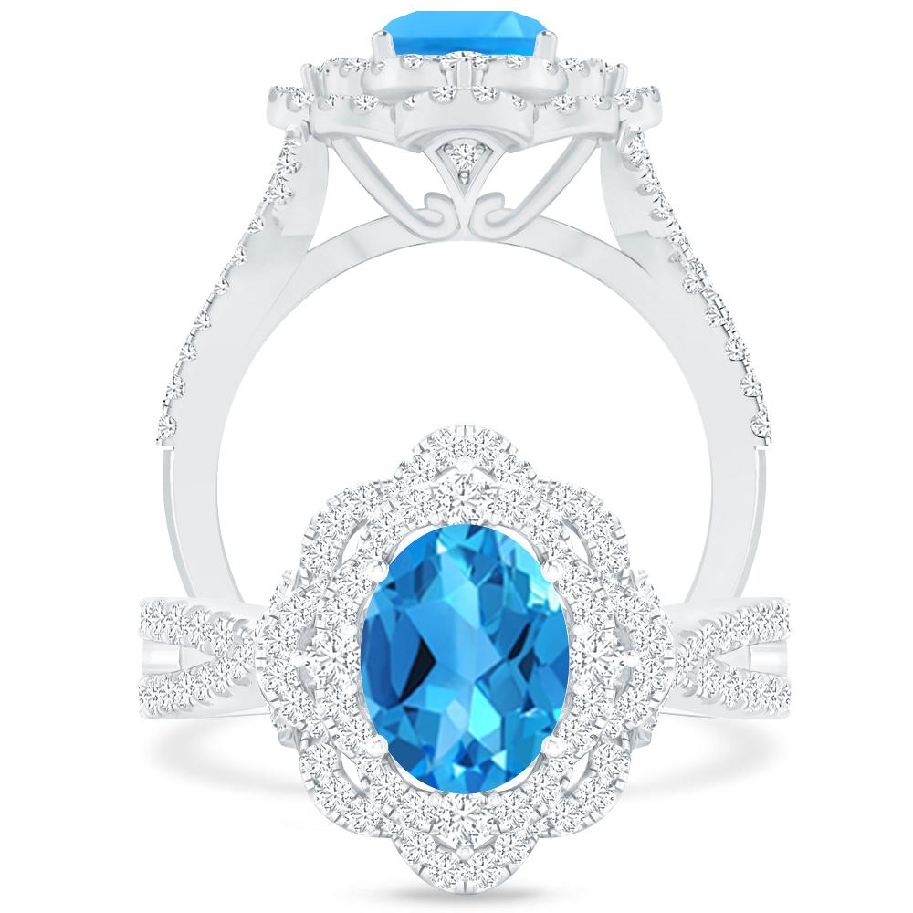 White Gold - Blue Topaz