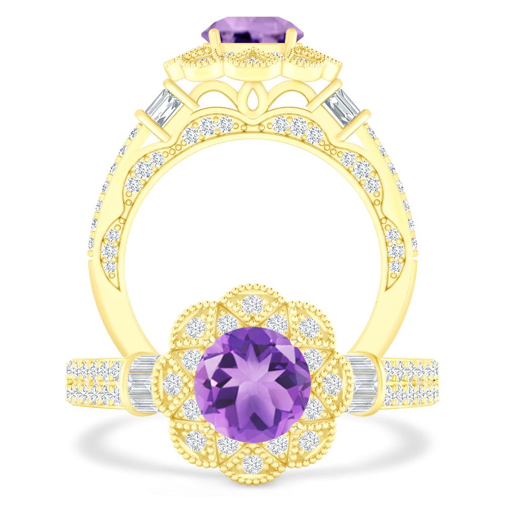 Yellow Gold - Amethyst