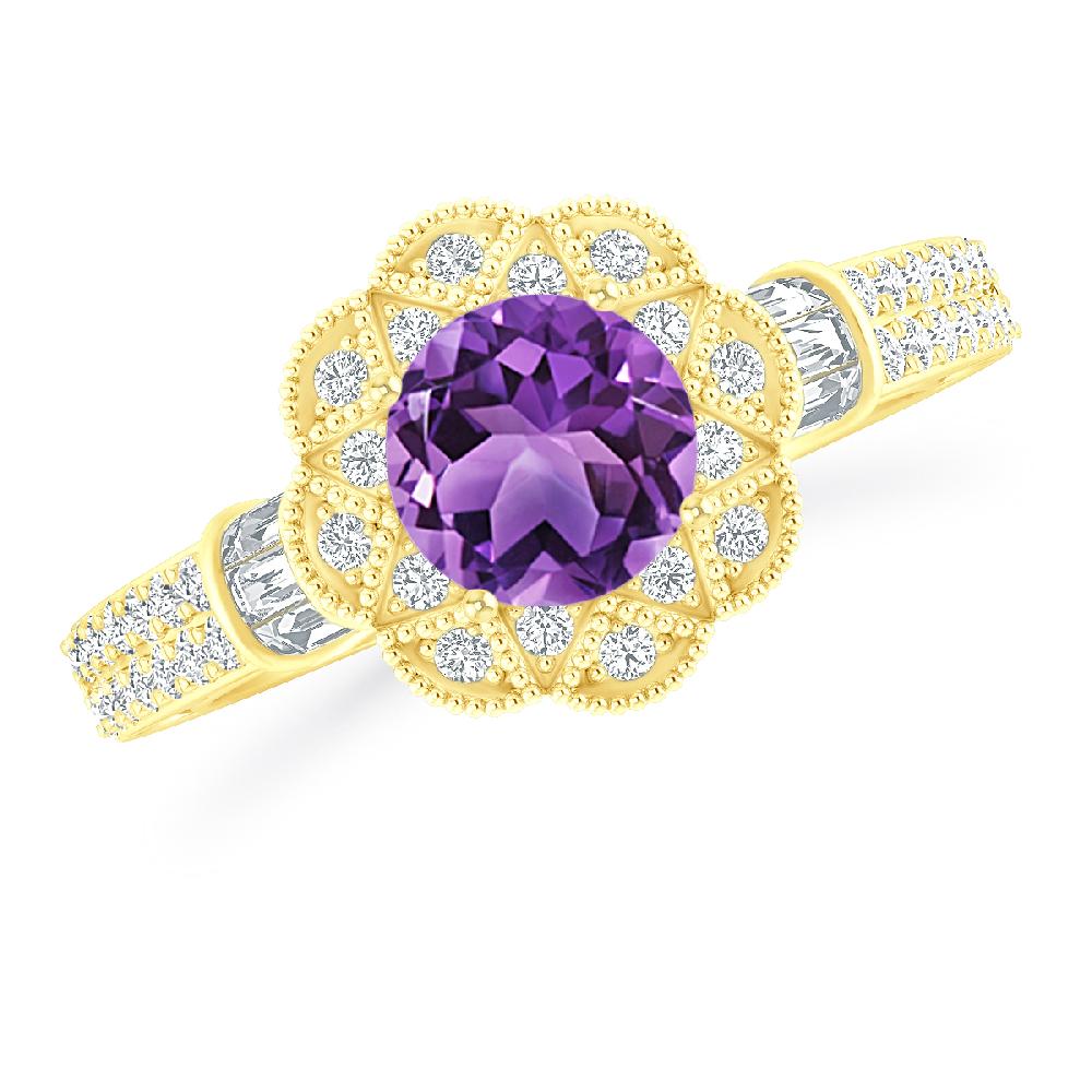 Yellow Gold - Amethyst