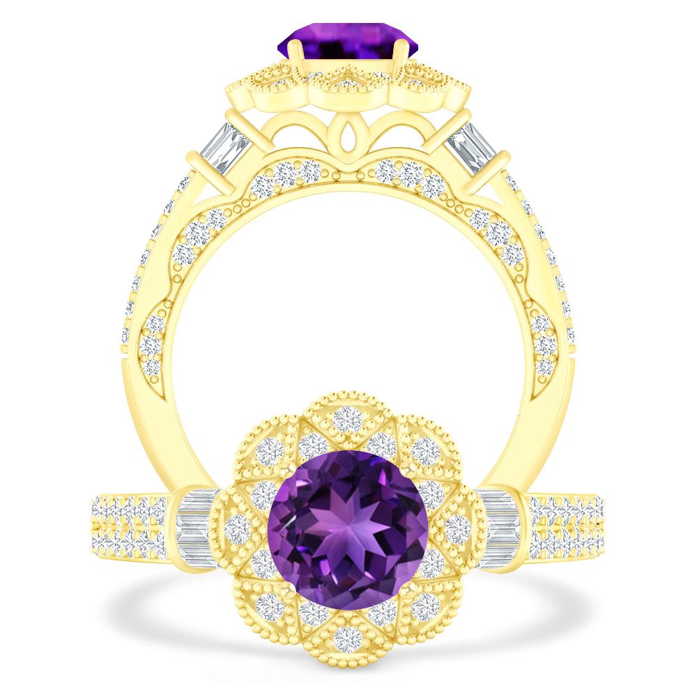 Yellow Gold - Amethyst