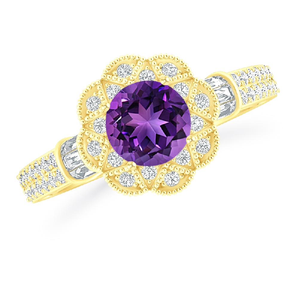 Yellow Gold - Amethyst