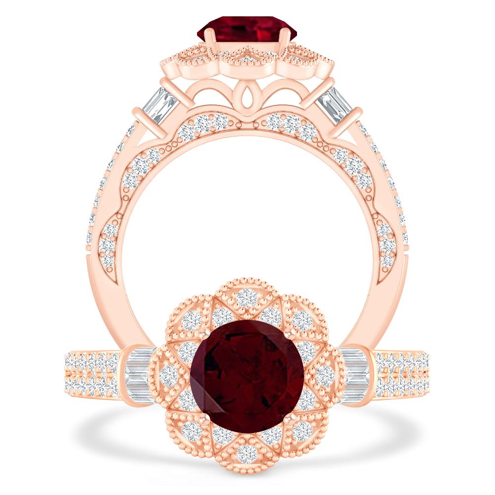 Rose Gold - Garnet