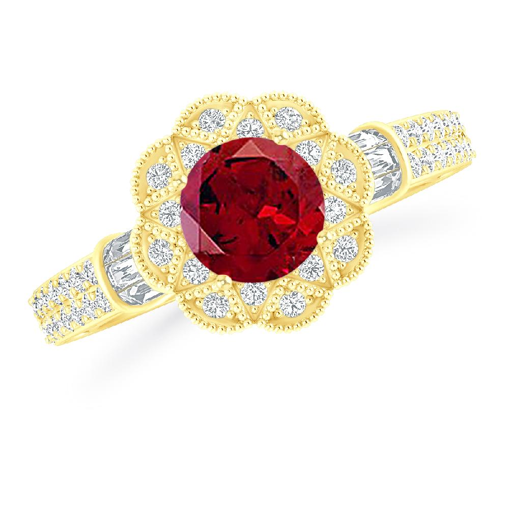 Yellow Gold - Garnet