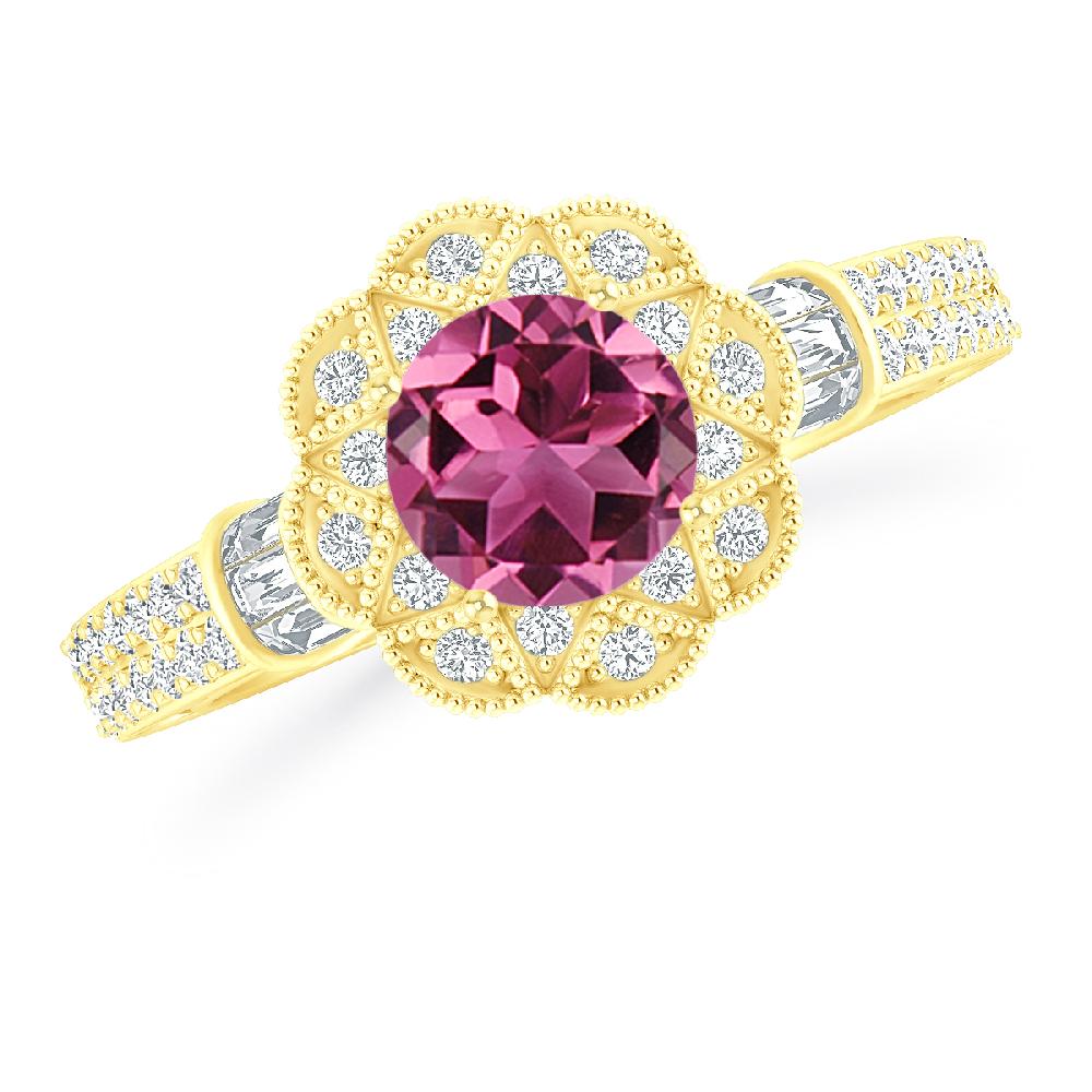 Yellow Gold - Pink Tourmaline