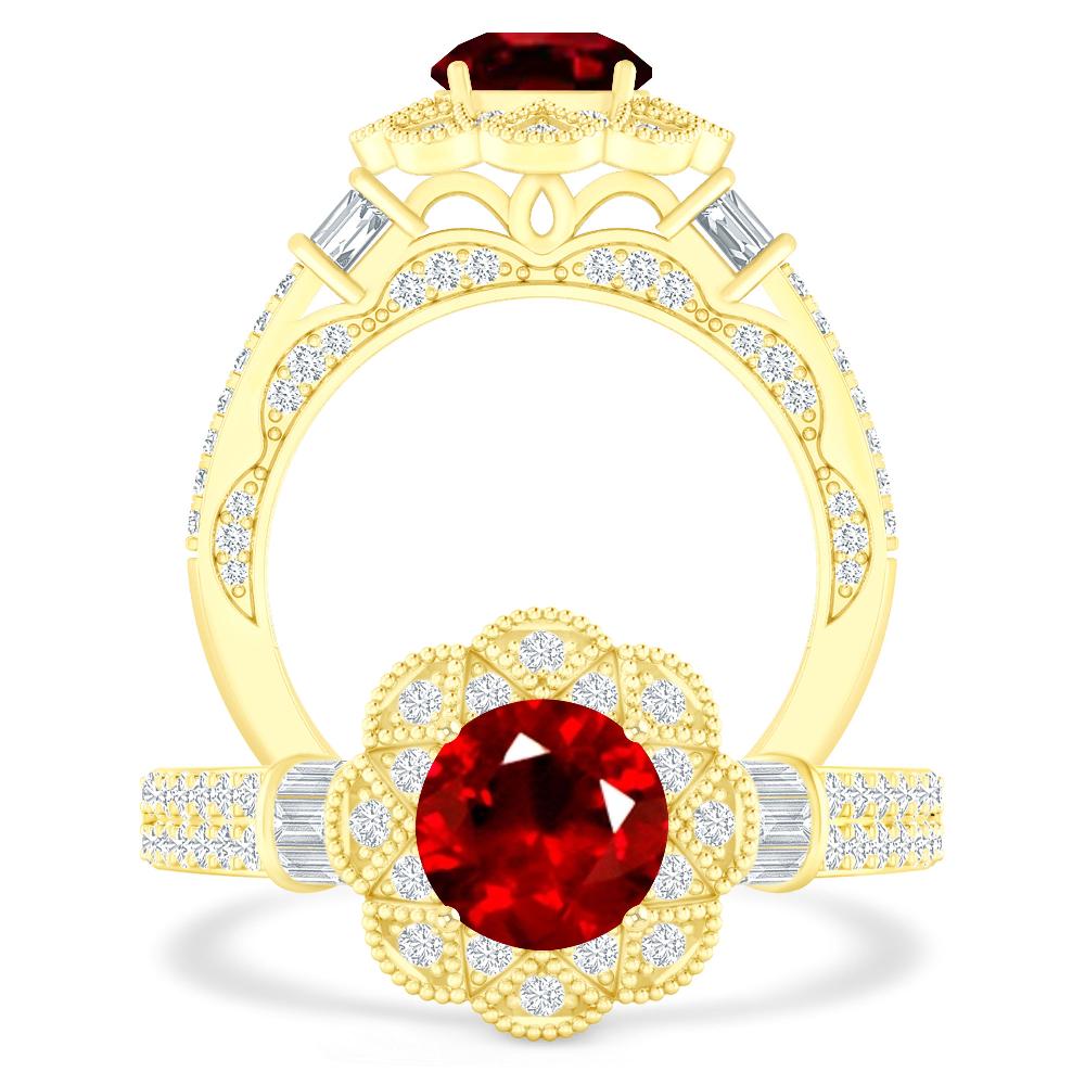 Yellow Gold - Ruby