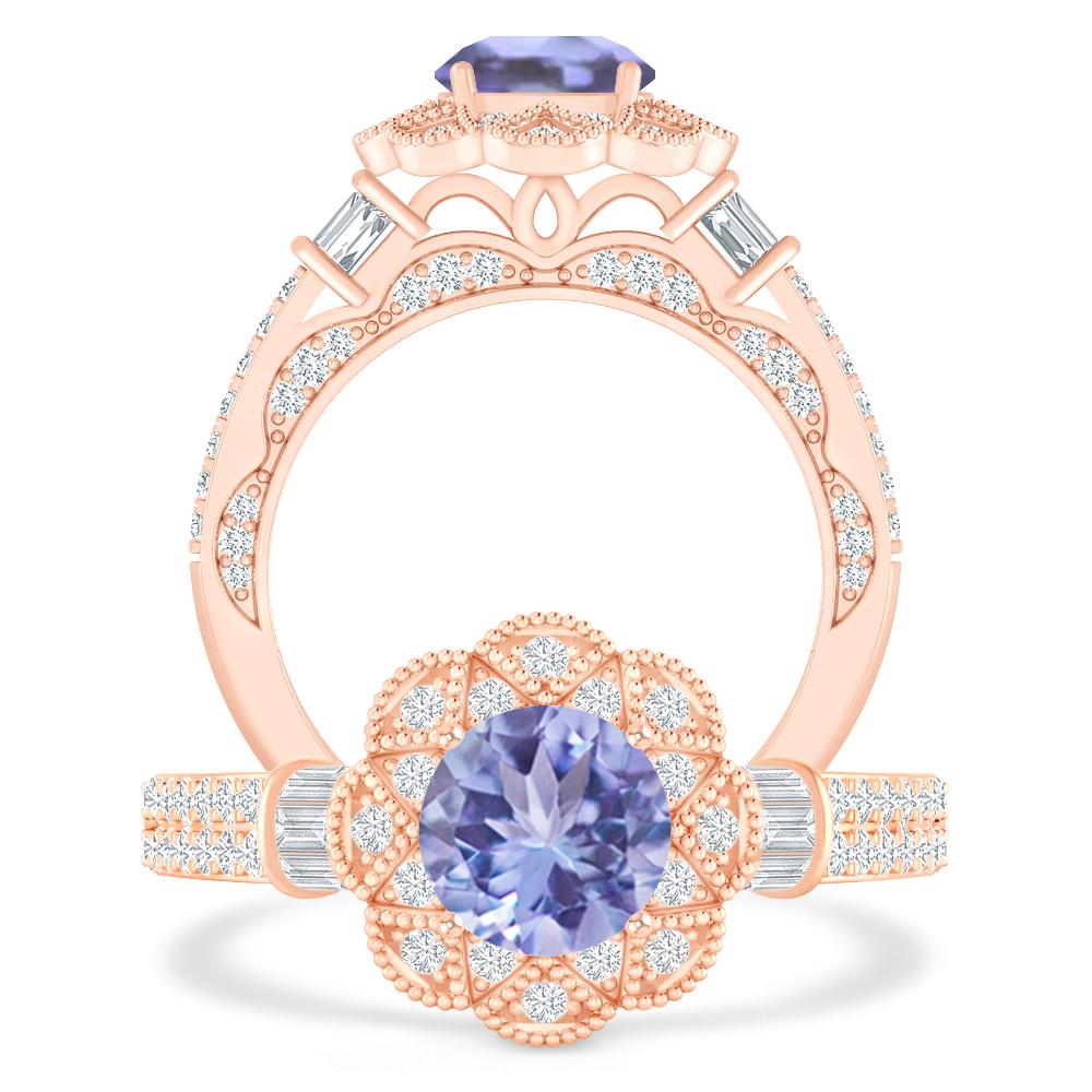 Rose Gold - Tanzanite