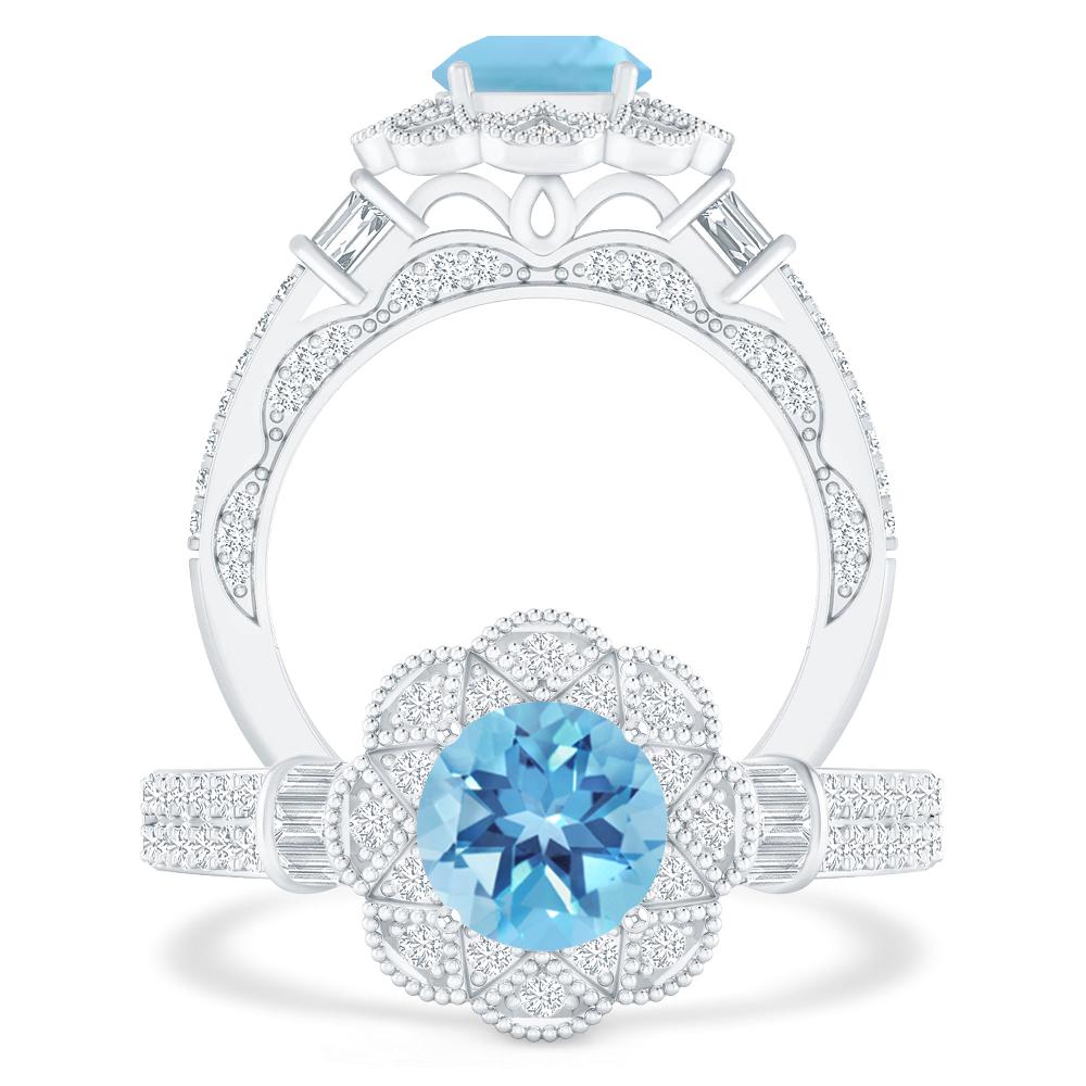 White Gold - Blue Topaz