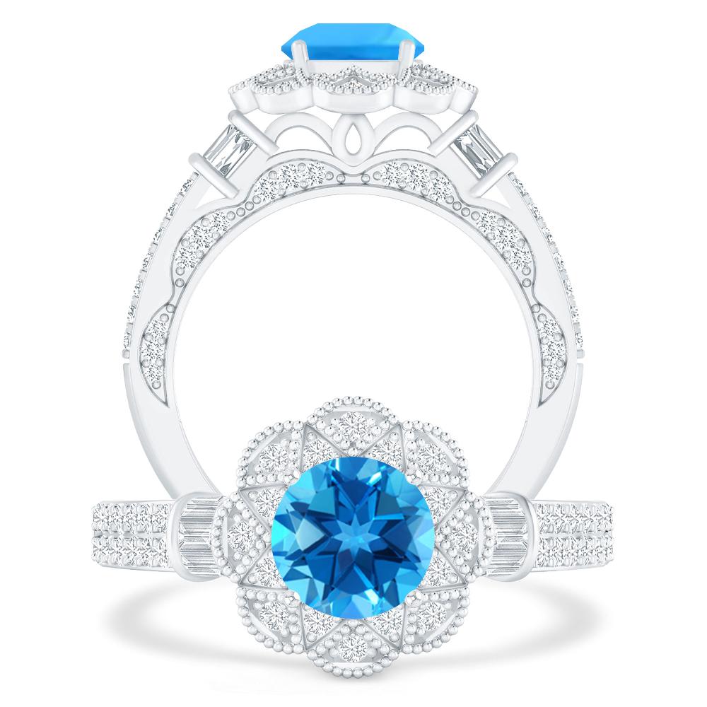 White Gold - Blue Topaz