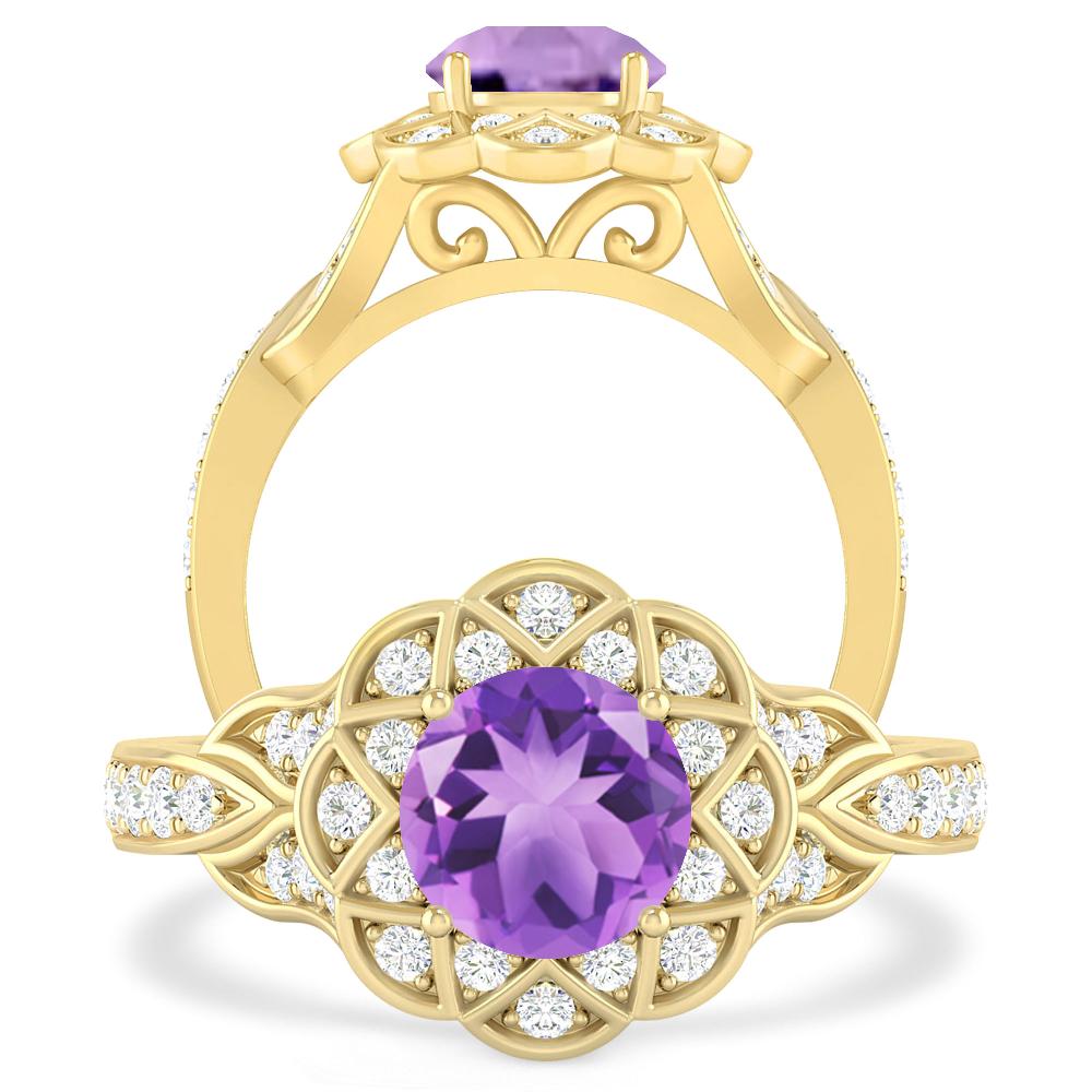 Yellow Gold - Amethyst